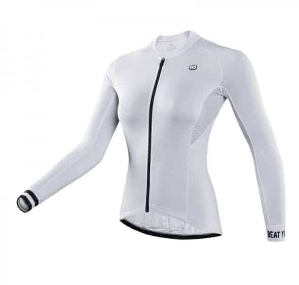 white long sleeve cycling jersey