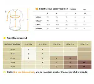 størrelse guide cykeltrøje dame